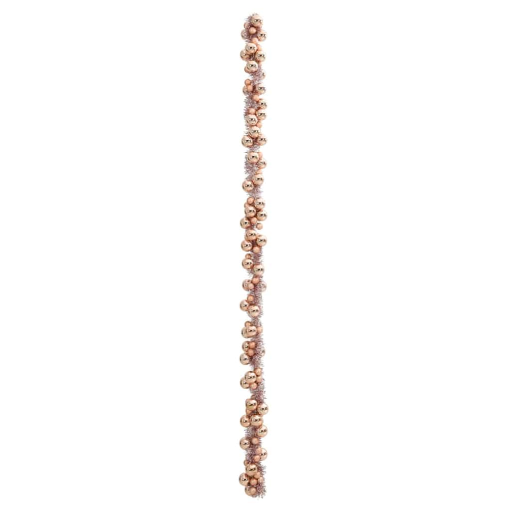 vidaXL Guirnalda de Bolas de Navidad Rosa Dorado 186 cm Poliestireno