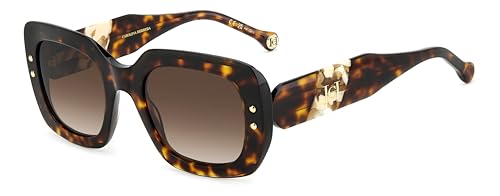 Lunettes de soleil Carolina Herrera Her 0186/s en acétate de luxe Havana White