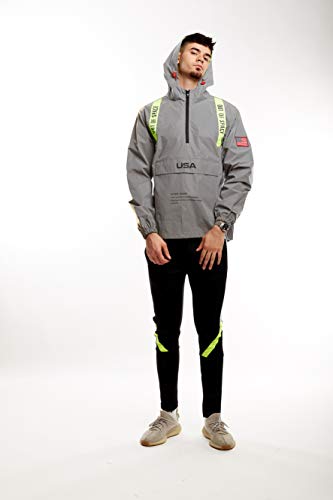 Image of SCREENSHOT Mens Streetwear Windbreaker Jacket - Lightweight Graphic Hoodie, Graffiti Hip Hop Urban Fashion Pullover Top