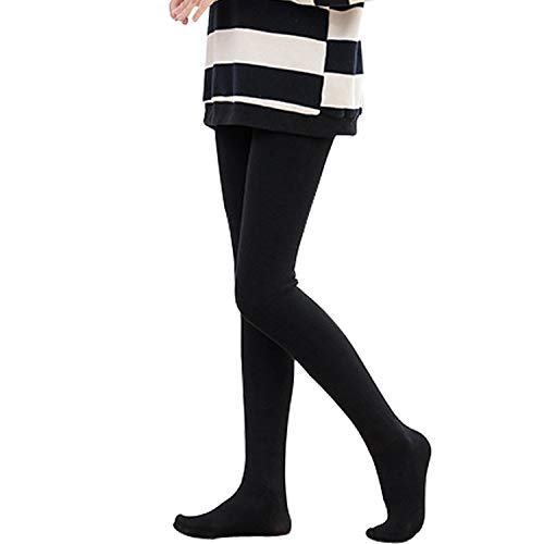 Tulucky Girls Ultra Soft Dance Tight Little Kid/Big Kid Thick Warm Fleece Lined Ballet Footed Leggings(Black,S) #TOP3