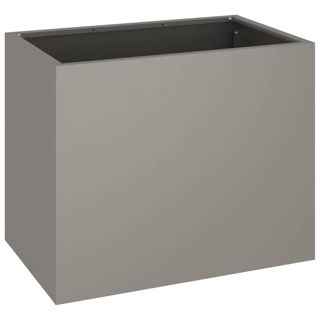 Cache-Pot de Jardin en Acier patiné 50 x 32 x 40 cm, bac Contenant Plante pour Balcon terrasse extérieur, jardinière Robuste avec Drainage, Support idéal pour Fleurs succulentes
