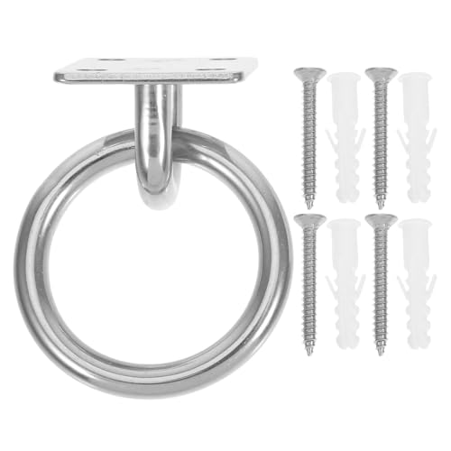 Stainless Steel Square Eye Plate with Ring, Wall Ceiling Mount