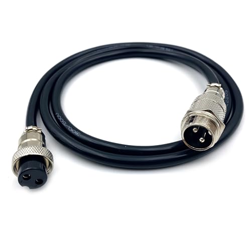 Cable conector aviación GX16 2 pines macho a hembra 1 metro miniatura 1