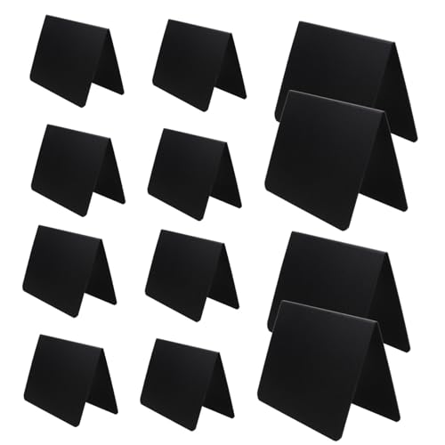 HOLIDYOYO 12個 双面ミニブラックボード 軽量プラスチック製 卓上装飾用価格表示板 パーティー 結婚式 店舗ディスプレイ用安定固定可能
