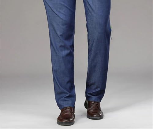 Men's Classic Straight-Leg Loose-fit Jeans, Comfortable Dark-Colored Thin Jeans for Everyday wear2