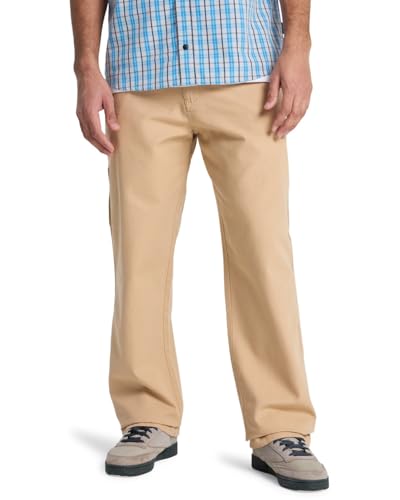 Pantalon workwear Quiksilver Carpenter en toile beige pour homme taille 32