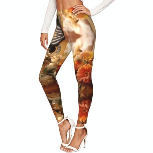 Leggings con estampado de flores pantalones de gimnasio suaves que no se bajan