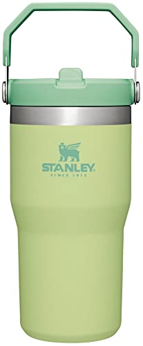 Stanley IceFlow - Vaso de acero inoxidable – Botella de agua aislada al aspiradora para el hogar, la oficina o el coche, taza reutilizable con popote...