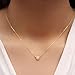 JEWEE DIAMOND Handmade Dainty Cubic Zirconia Necklace | Sterling Silver Gold Plated Solitaire Pendant | Choker Solitaire Zirconium Necklace | Fine Jewelry Gift for Women