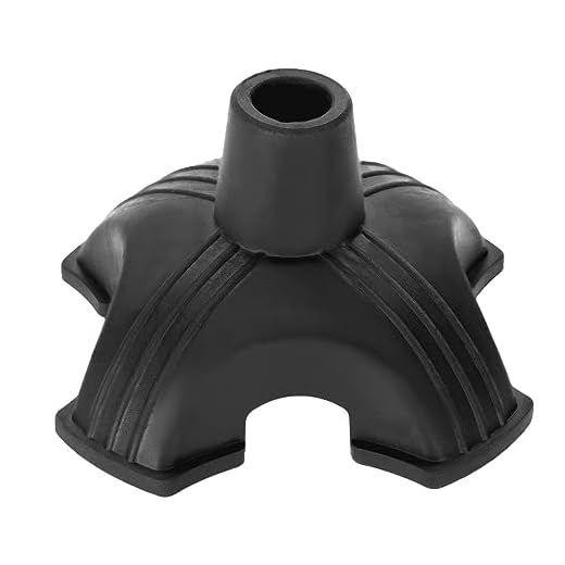 FILFEEL Cane Tip, Walking Stick Accessory for High Stability and Safety, Quad Support Four Base Rubber Tip with Feet, Black, Fits 19mm Size