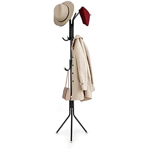 Youyijia Loft Garderobenständer aus Metall Moderner Jackenständer in Baumform für Flur Schlafzimmer Büro 175 cm Hoch Stabil Matt Schwarz Cover