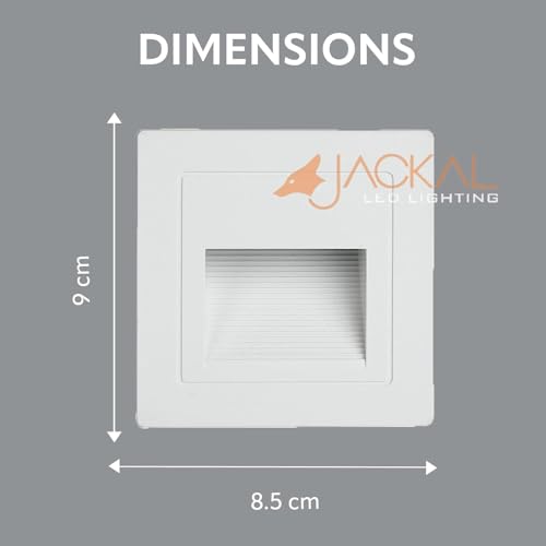 Image of JACKAL 3W LED Step Light, 120V Stair Light Indoor /Outdoor Ultra Bright, IP65 Waterproof, 3000K (WW) White Body | Perfect for Home Decor, Stairway, Pathway, Driveway, Etc. | (6 Months Warranty)