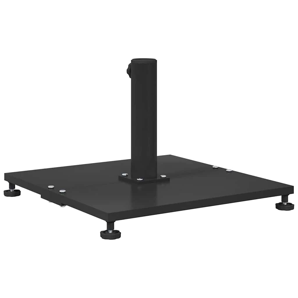 Stojak na parasol przeciwsłoneczny, czarny, ze stali, 45 x 45 x 31 cm, stojak na parasole o stabilnej wadze, na balkon, taras, do ogrodu, patio, w zestawie rura i adapter dla bezpiecznego
