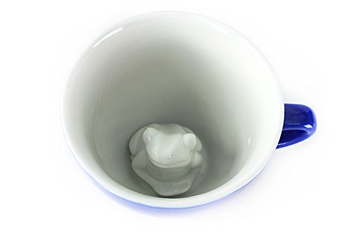 Taza de cerámica Creature Cups Rana con diseño 3D oculto miniatura 3