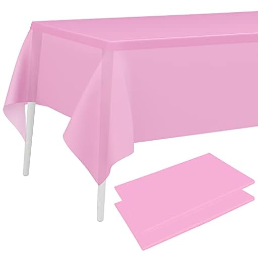 PLULON 2 Piezas Mantel Rosa de Plástico 137 x 274 cm Rectángulo para Bodas, Cumpleaños, Fiesta Infantil y Decoraciones de Mesa para el Hogar | Ya disponible en tu tienda friki favorita! En mundofriki.es!