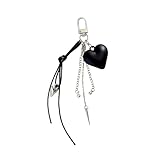 Laikoutd Llavero con forma de corazón negro, sencillo moderno, decoración para bolso, colgante, adorno para mochila, para varios bolsos y conjuntos, sensación de minimalista para bolso