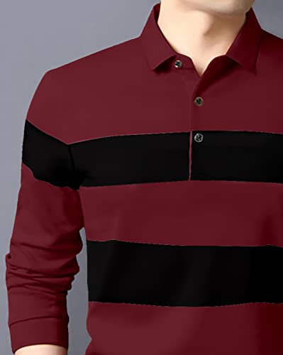 Image of AUSK Men's Polo Regular Fit T-Shirt || Tshirt for Men Polo||Full Sleeves Regular Fit T Shirt for Mens