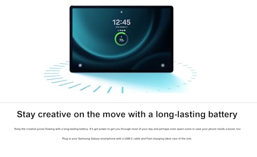 Image of Samsung Galaxy Tab S9 FE+ Plus Android Tablet (12.4 inch Touchscreen, 8GB RAM, 128GB Storage + 128GB SD Card, 18-Hr Long Battery Life, S Pen, 8MP + 12MP Cameras, Lightweight Design), SM-X610, NA Version