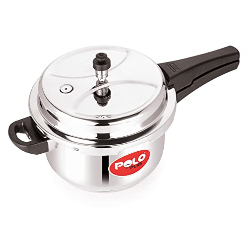 Image of Polo Plus Vintage Elite Stainless Steel Tri-Ply bottom Induction Friendly Pressure Cooker 5 Litres, Silver