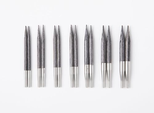 Image of Knit Picks Wood Short Interchangeable Knitting Needles Set with Case | 7 sizes of 2.75 inch long Resilience knitting needles, sizes 4-10, includes cables, stitch markers, and endcaps.