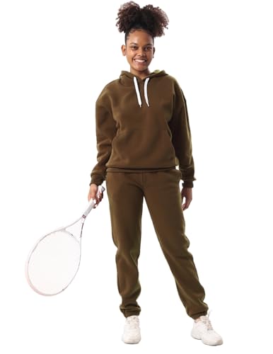 Image of Facitisu Women Fleece Sweatsuit 2 Piece Outfit Winter Warm Sherpa Lined Tracksuit Zip Up Hoodie Sweatshirts and Sweatpants