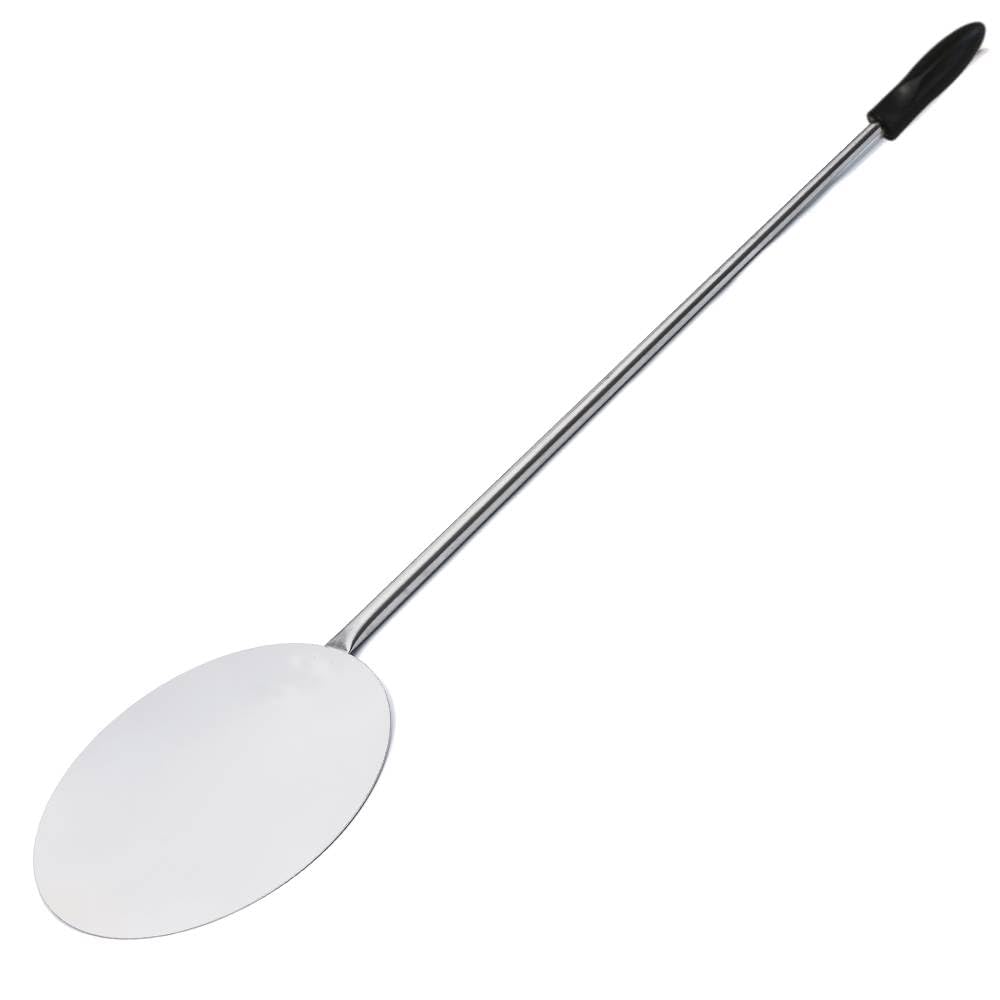 GIEMME Lot 5 Pelles à Pizza Ø30cm Inox Professionnel Manche 82 cm Pelle ronde Ø22 cm Brosse orientable Poils en laiton
