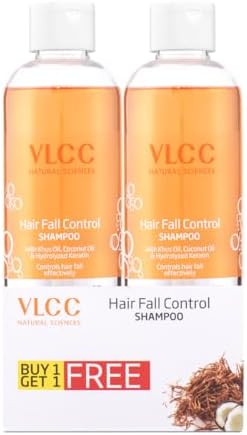 VLCC Hair Fall Control Shampoo - B1G1-350ml X 2 (700ml) | Stronger, Thicker Hair. Helps Control Hair Fall | Hair Fall Shampoo | Improved Scalp Health with Khus & Coconut Oil.