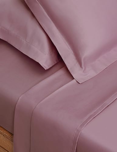 Image of Symbol Premium 100% Pure Cotton Soft Bedsheet for Double Bed - King Size (108x108 inches) with 2 Pillow Covers (27x17 inches) | 400 Threadcount