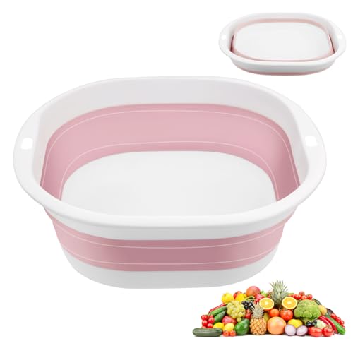 Flintronic Bassine Pliable, 3.5 L Bassine Retractable Nettoyage Ménager Petite Bassine Bucket, Pliable Retractable Lavabo Multifonction, pour Salle de Bains,...