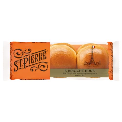 St Pierre Pre Sliced Brioche Pack of 1 x 6 Buns Soft Sweet Butter...