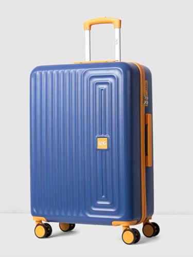 Image of Wiki Ripple Hard Shell Cabin Trolley Bag 55 cm by Wildcraft | Polycarbonate Carry-On Luggage with 8 Spinner Wheels, Combination Lock, Lightweight & Water Resistant Travel Suitcase |Navy