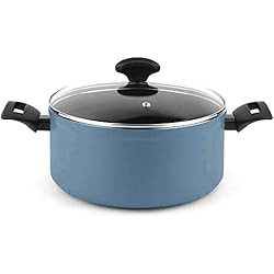 Cazuelas Induccion Fagor Fagor Maxima Cacerola Inducción 24 cm, Tapa de Cristal, Aluminio Forjado, Espesor 4 mm, Antiadherente Ecológico XYLAN PLUS sin PFOA, Apta Todas Las Cocinas, Vitrocerámica, Gas, Lavavajillas, Azul