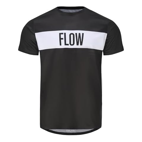 Mountain Bike Jersey Cycling MTB Bicycle Shirt for Men BMX Racing Tops Lightweight Quick Dry Short-Sleeve Black Cover