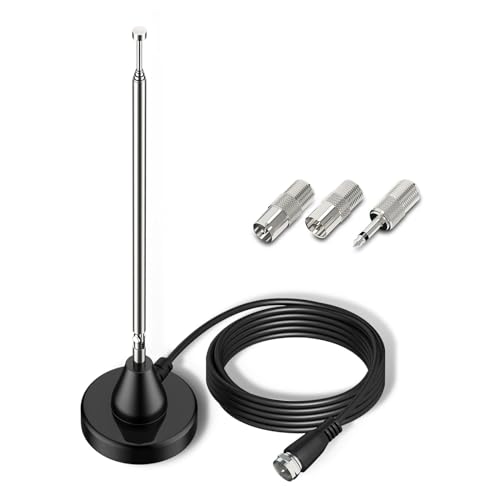 JZK Teleskop-Antenne Für DAB+ Und UKW Radio - Mit Adapter-Set Für Alle Geräte