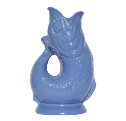 Gluckigluck Karaffe Gluggle Jug das glucksende Original! Fisch Vase Keramikkrug in Fisch-Form | 1 3 L | Sea Blue