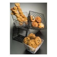 Panier noir American Metalcraft BNRB64B 15x15 cm pour présentation table