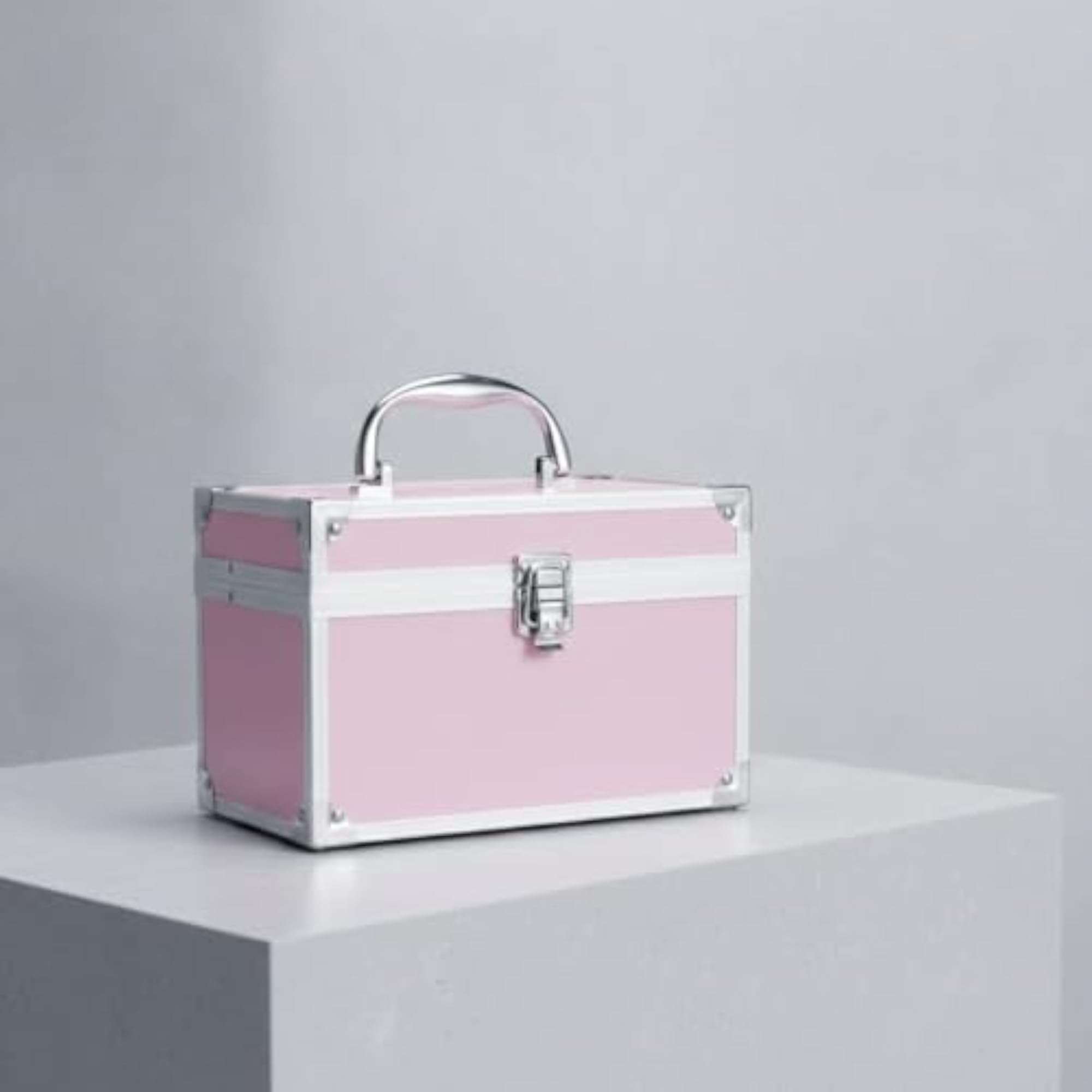 Hard-Sided Makeup Case with Mirror, Portable Storage