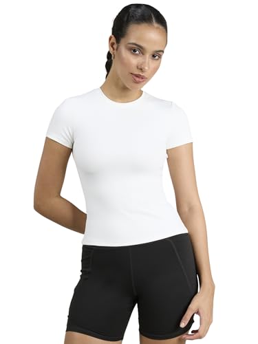 Image of CAVA Sculpt Core Top for Women | Snug Sculpted Fit, Classic Crew Neck, Short Sleeves, Minimal Branding, Everyday Activewear Tee