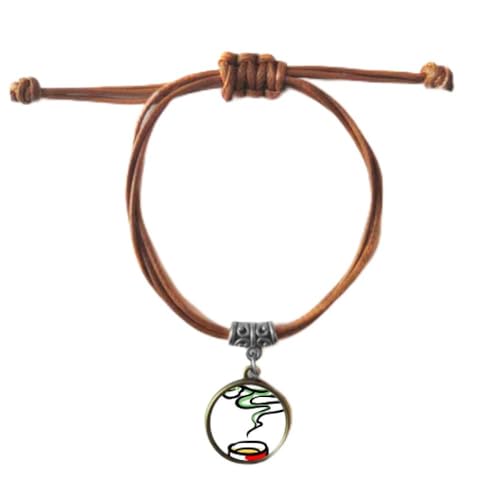 Bracelet couple de thé chinois traditionnel en cuir double corde