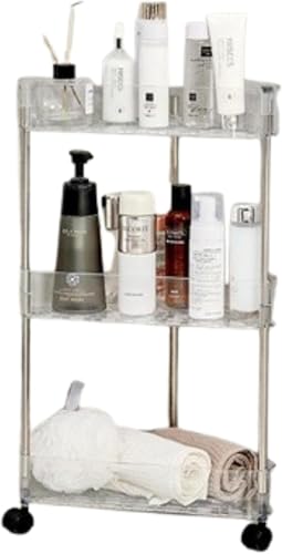Zetifyコーナー収納ラック キャスター付き 三角棚 収納カート コーナーシェルフ 三角 扇形 浴室収納ラック コーナーラック シャワーラック 水切り 錆なし オープン 大容量 省スペース 隙間収納 お風呂 浴室用 (3層,S)