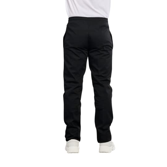 Hurry Jump Pantalon de Cuisine Homme Femme Pantalon de Chef Taille élastiquée Deux Poches Hauteur réglable idéal apprentis Uniforme Tenue Cuisine Cordon serragee Noir/Gris Clair/Gris foncé