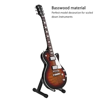 Guitare éLectrique Miniature En Bois Avec Support Et éTui, ModèLe De Maison De PoupéE Miniature Pour Instrument De… – Image 5