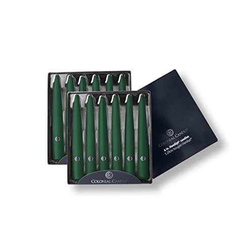 Image of Colonial Candle Unscented Taper Candle, Handipt Collection, Evergreen, 6 in, Pack of 12 - Up to 4 Hours Burn