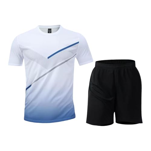 Vhersily Abbigliamento sportivo da uomo Abbigliamento Maschile Abito Sportivi A Maniche Corte Summer Tie-Dye Fitness Shorts A Due Pezzi, per Estiva Palestra Tute da Asciugatura Rapida