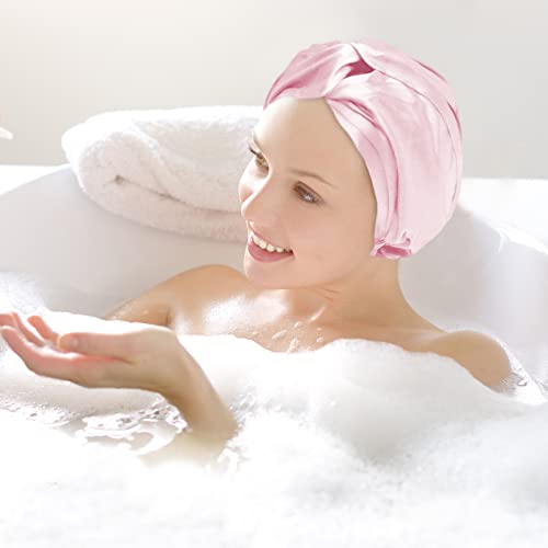 Hair Wrap for Sleeping Satin Sleep Bonnet Double-Sided Sleep Cap Hair Turban for Curly Hair Women Sleep Cap with Elastic Bow Stay On Head - Image 4