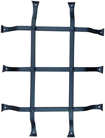 Speakeasy Grille, Standard Style, Window Grille, Forged Iron, Flared Legs (12 Inch x 16 Inch) 5 Bars
