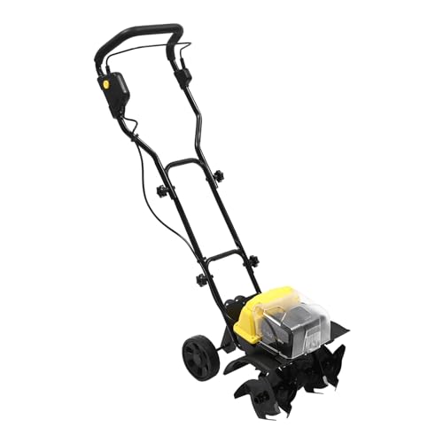 Motocultor eléctrico de jardín de 180 rpm cultivador ancho de trabajo 36 cm con mango de profundidad de trabajo 18 cm, alimentado por batería, para jardín, huerto, huerto