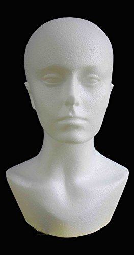 POLYSTYRENE FEMALE DUMMY MANNEQUIN HEAD LONG FOR