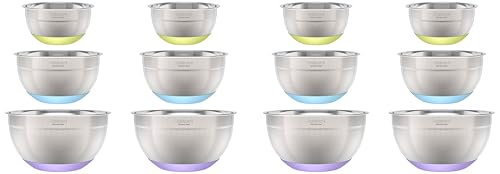 Image of Cuisinart 3-Piece Stainless Steel Mixing Bowls with Nonslip Base, 1.5qt, 3qt & 5qt (Pack of 4)