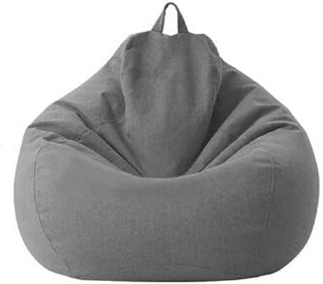 Puf - Funda para sofá grande y perezoso, funda para sofá, sin relleno, puf, cama, futón, tatami, puff relax, muebles de salón (color gris oscuro,